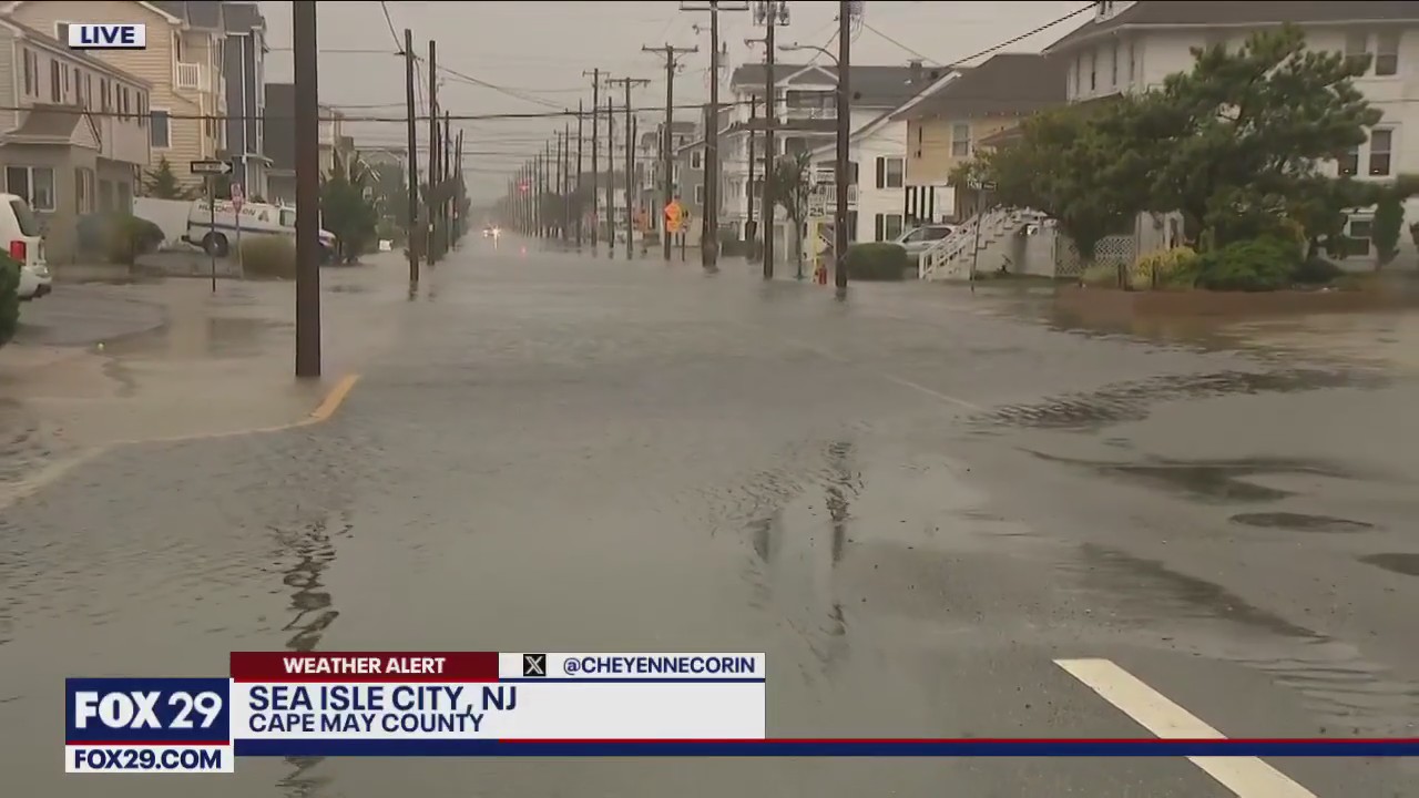 Cape May County shore inundated with water on streets