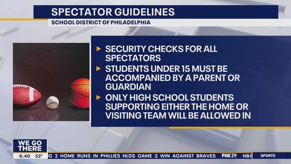 School District of Philadelphia introduces new guidelines for spectators attending athletic events