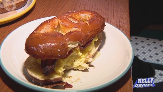 Pretzel Sandwiches at Rowhome Coffee