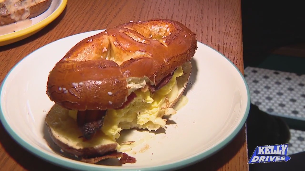 Pretzel Sandwiches at Rowhome Coffee