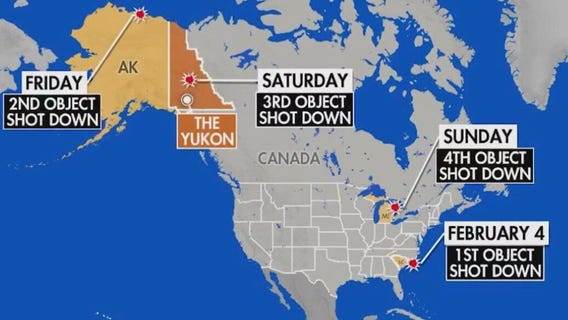 White House says objects shot from sky were not sent by aliens