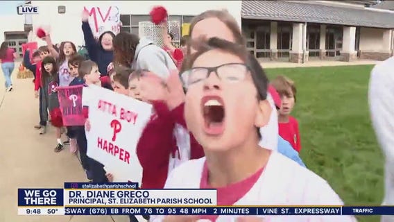 Phillies pep rally at St. Elizabeth's Parish School