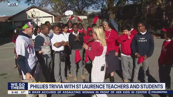 Phillies trivia with St. Laurence teachers and students