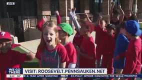 Phillies pep rally at Roosevelt Stem School