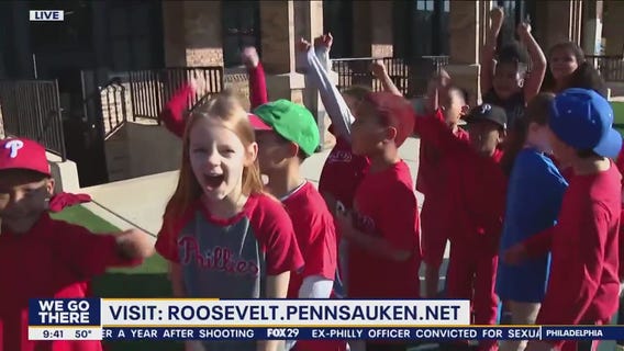 Phillies pep rally at Roosevelt Stem School