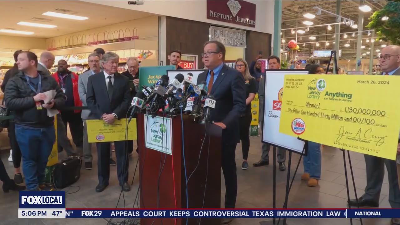 $1.13B Mega Millions ticket sold at Shoprite in Neptune, New Jersey