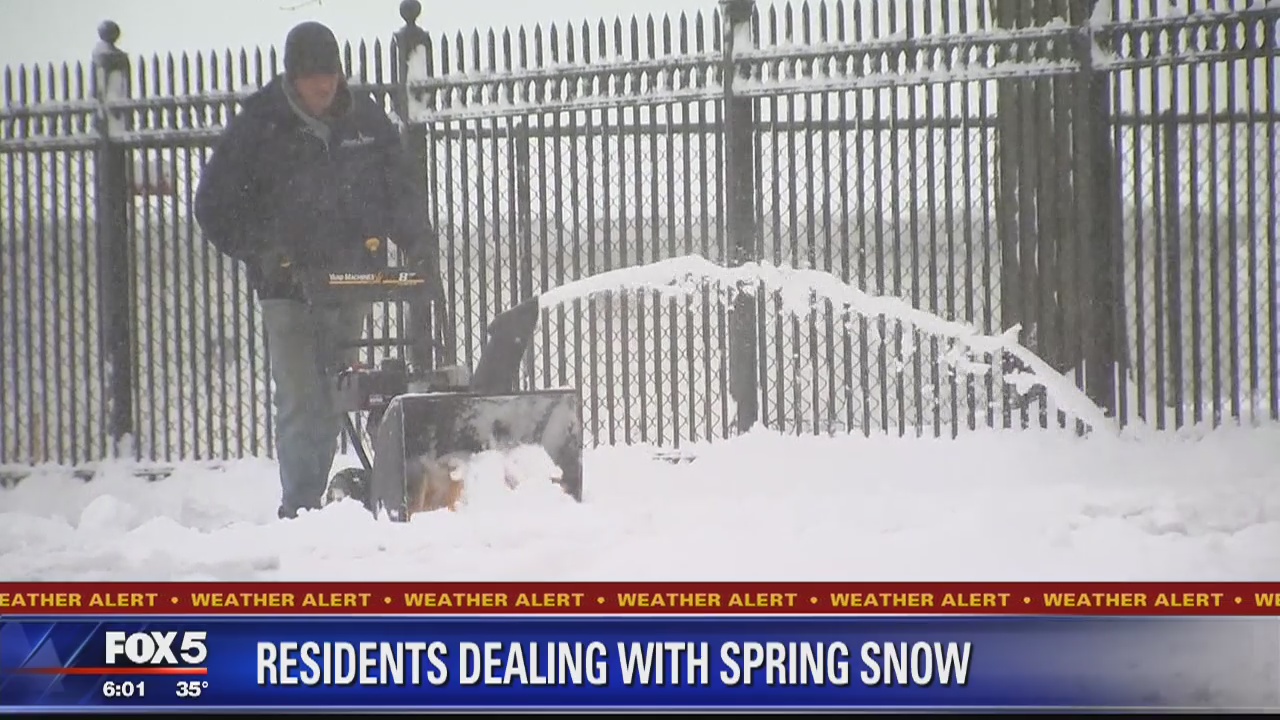 Frederick County receives large snowfall from spring storm