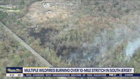Multiple wildfires burning in South Jersey