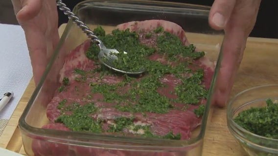 Mediterranean Beef Flank Steak Pitas: recipe