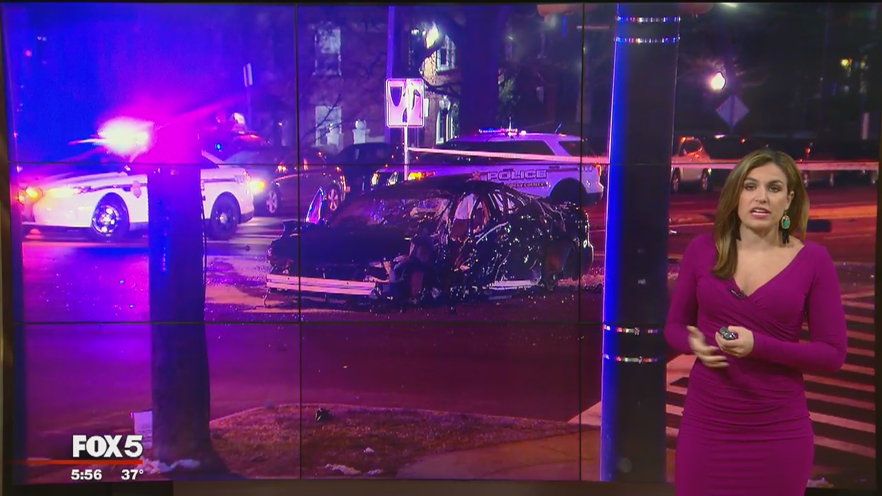 Crash overturns vehicle; downs traffic light in Silver Spring | FOX 5 DC