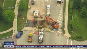Another large sinkhole on a main Plymouth Road frustrates neighbors