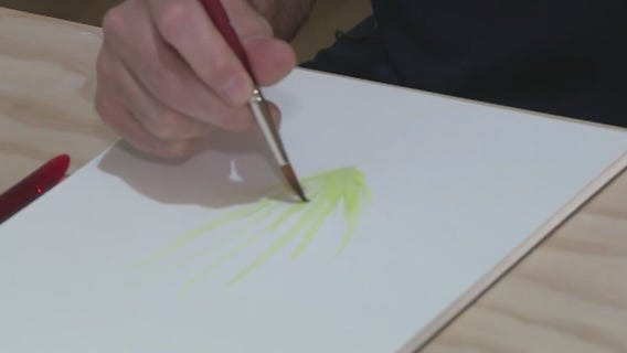 Learning watercolor at Art on Clay