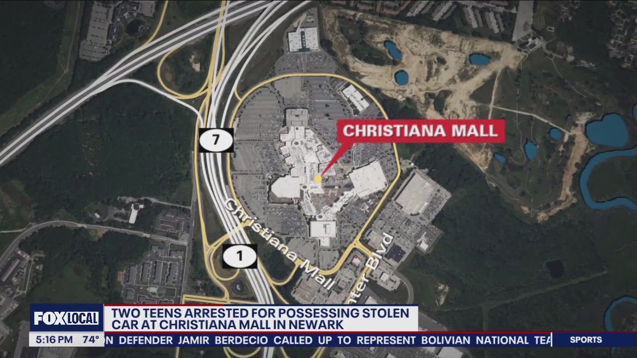 2 teens arrested for possessing stolen car at Christiana Mall