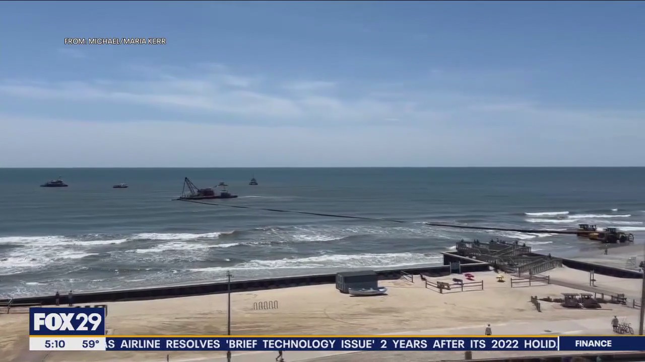 Beach nourishment project underway in North Wildwood