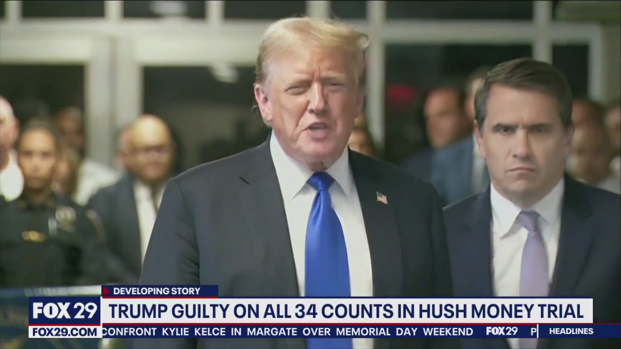 Donald Trump reacts after becoming first former President to be convicted