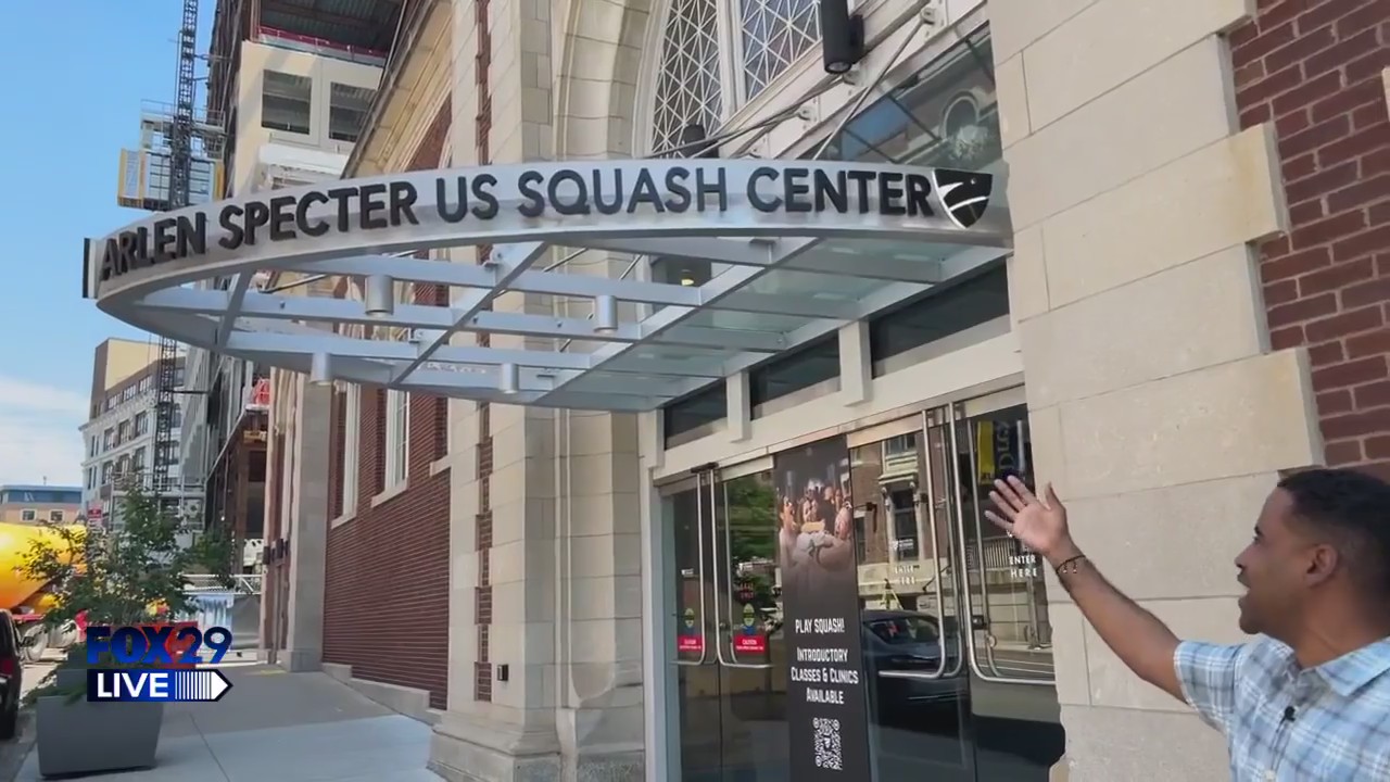 FOX 29 Live: Bill causes a racquet at the Arlen Specter US Squash Center