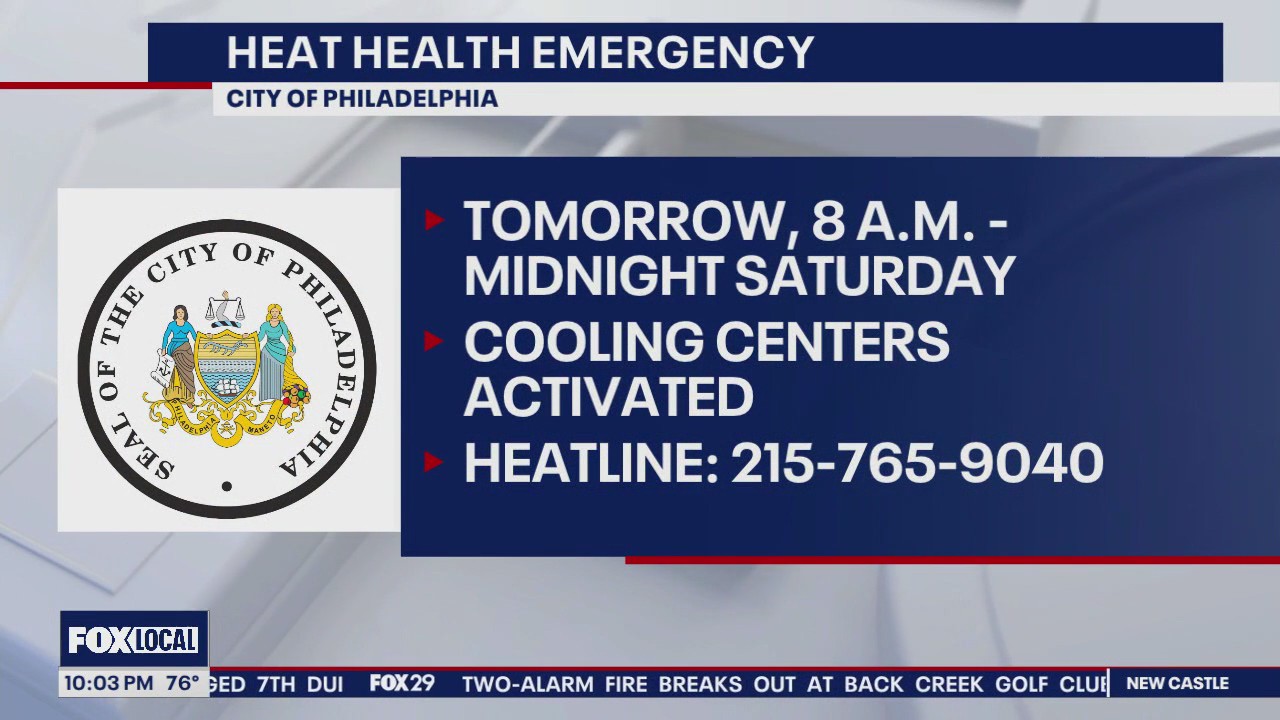 Heat Health Emergency declared in Philadelphia