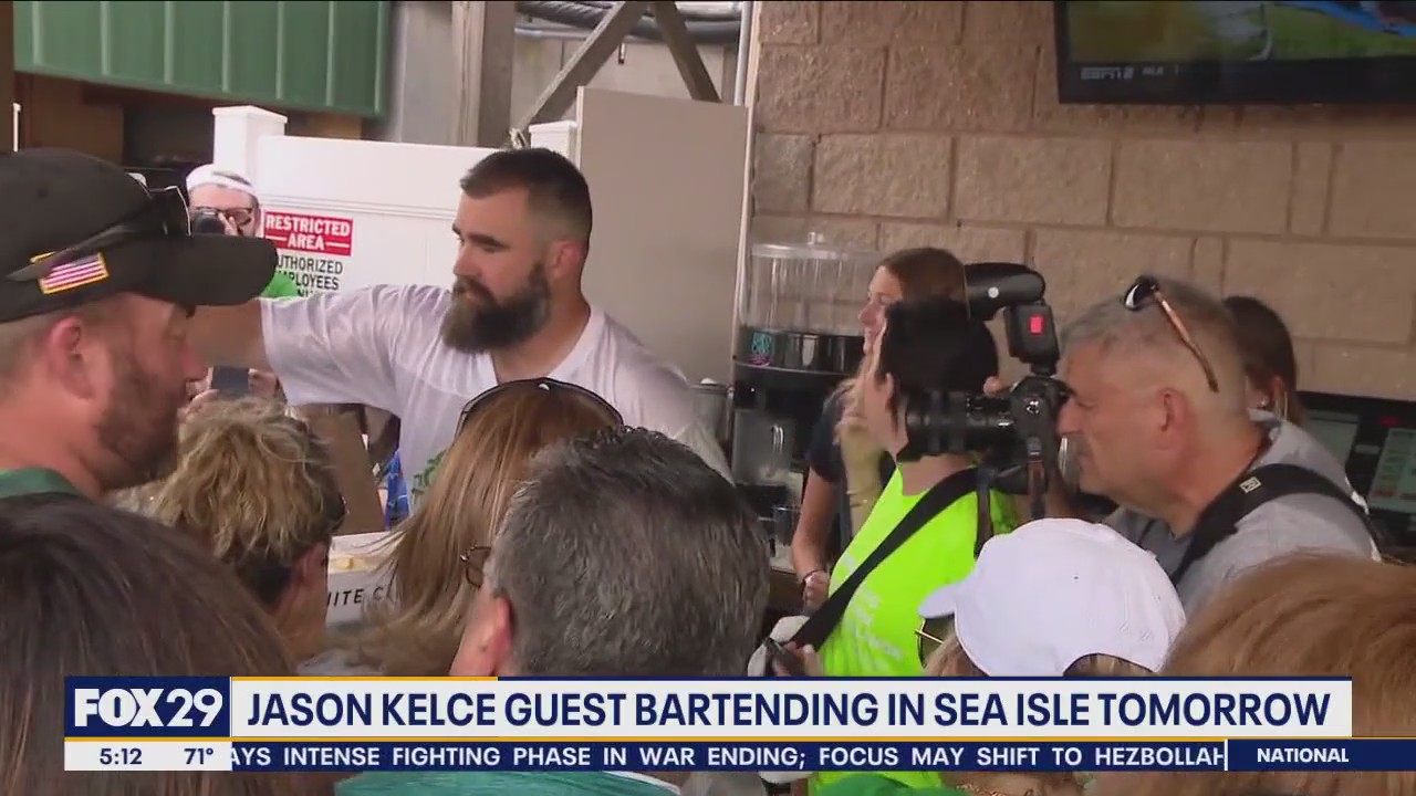 Jason Kelce returning to guest bartending gig in Sea Isle