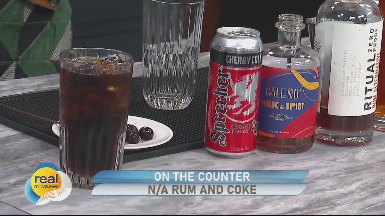 On the counter; N/A Rum and Coke