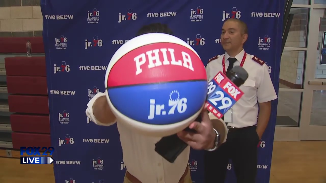 FOX 29 LIVE: Jr. 76ers Tour dribbles by the Kroc Center in Camden