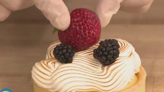 Putting the finishing touches on desserts