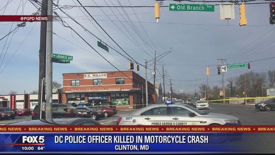 DC police officer dies in motorcycle crash in Prince George's County