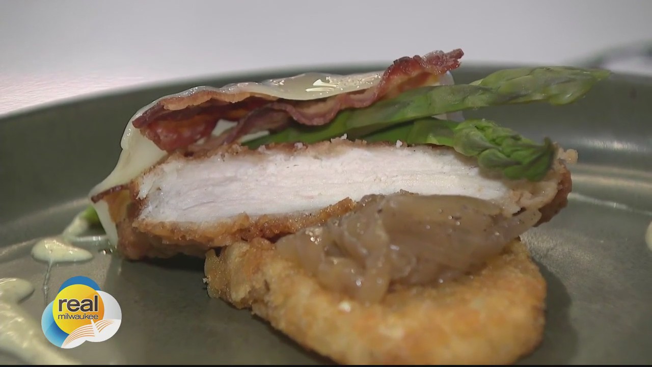 Crispy Chicken Cordon Bleu with Gruyere and Applewood Smoked Bacon
