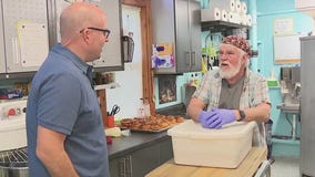 Working the sourdough at Bayview Bread