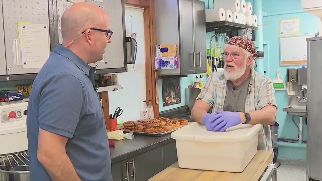 Working the sourdough at Bayview Bread