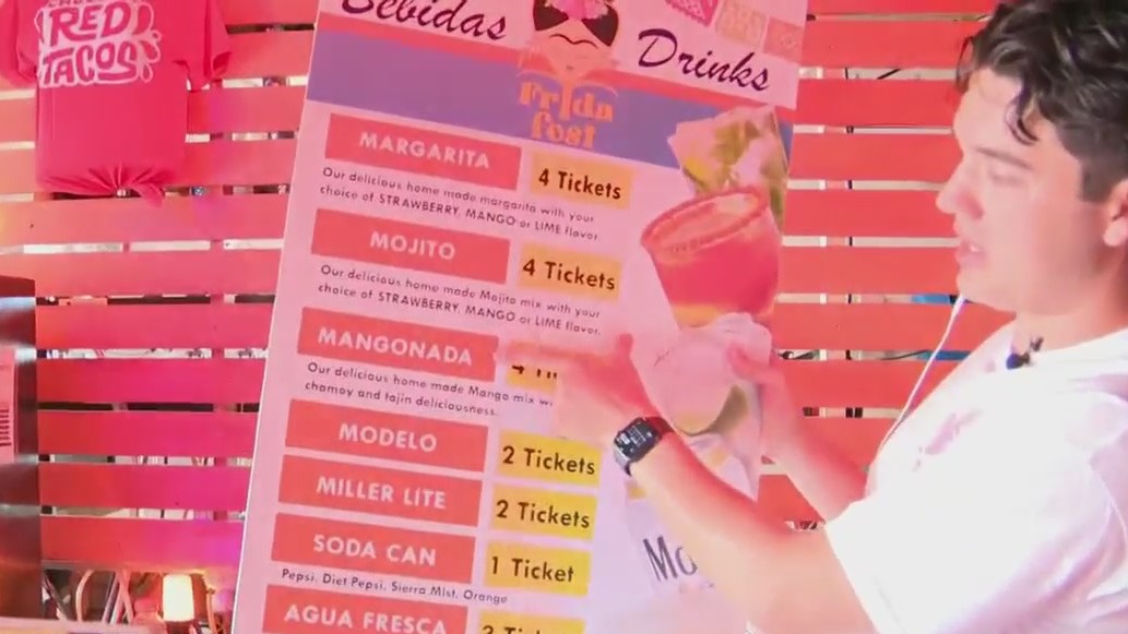 Checking out the food at Frida Fest