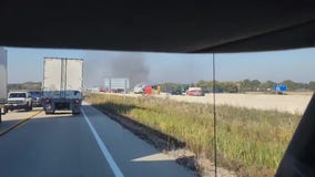 Semi trailer fire on I-94 in Kenosha County