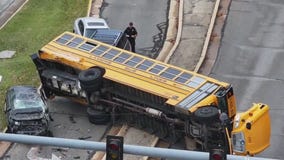 Fatal crash involving school bus, 1 dead