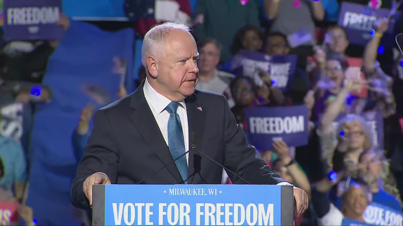 Tim Walz campaigns in Milwaukee