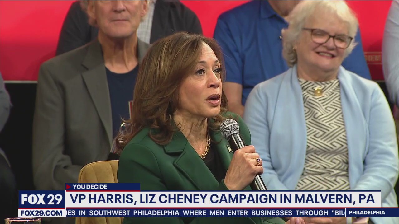 Kamala Harris and Liz Cheney team up for campaign in Malvern