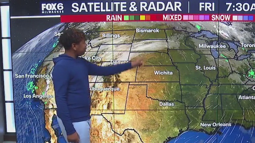 James helps Rob Haswell with the weather