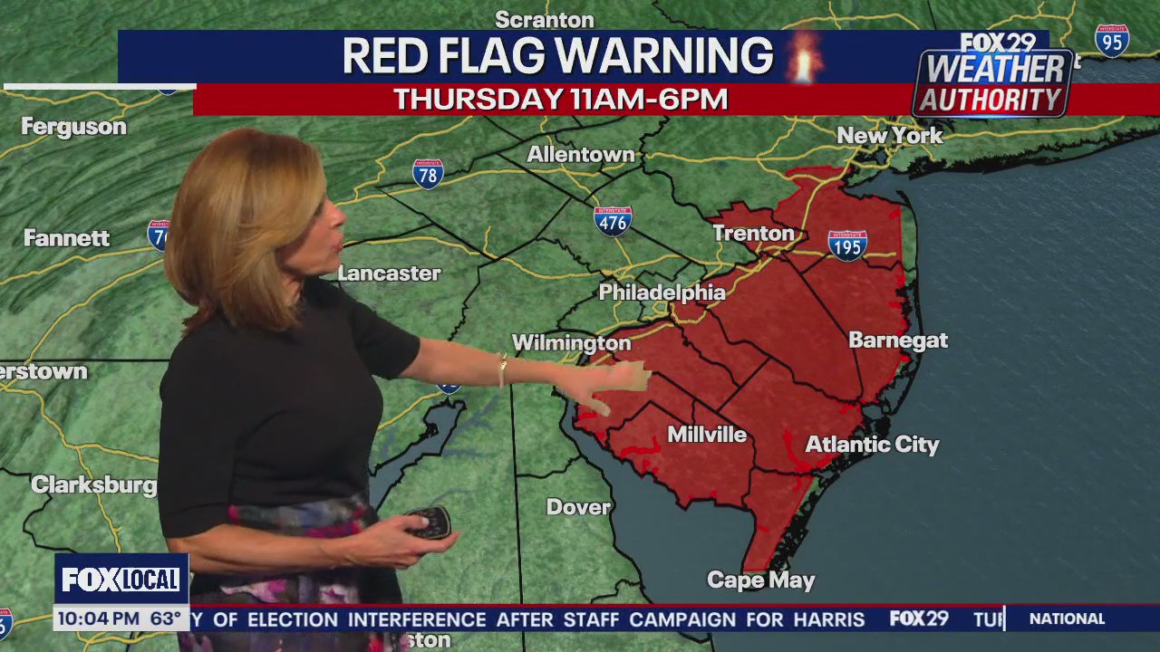 Red Flag Warning issued for all southern New Jersey