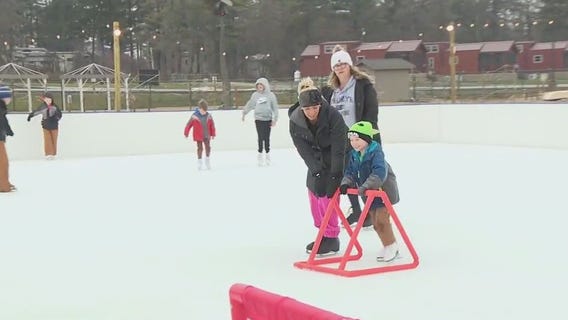 Ice skating at Jellystone Campground
