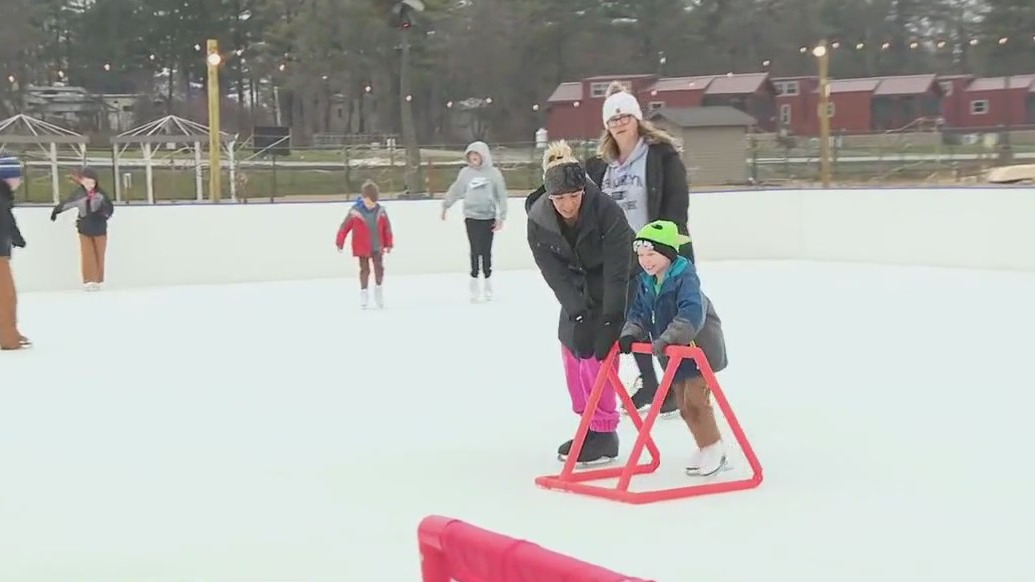 Ice skating at Jellystone Campground
