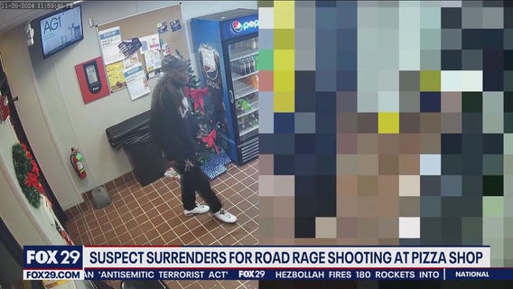 Suspect surrenders after deadly road rage shooting at pizza shop