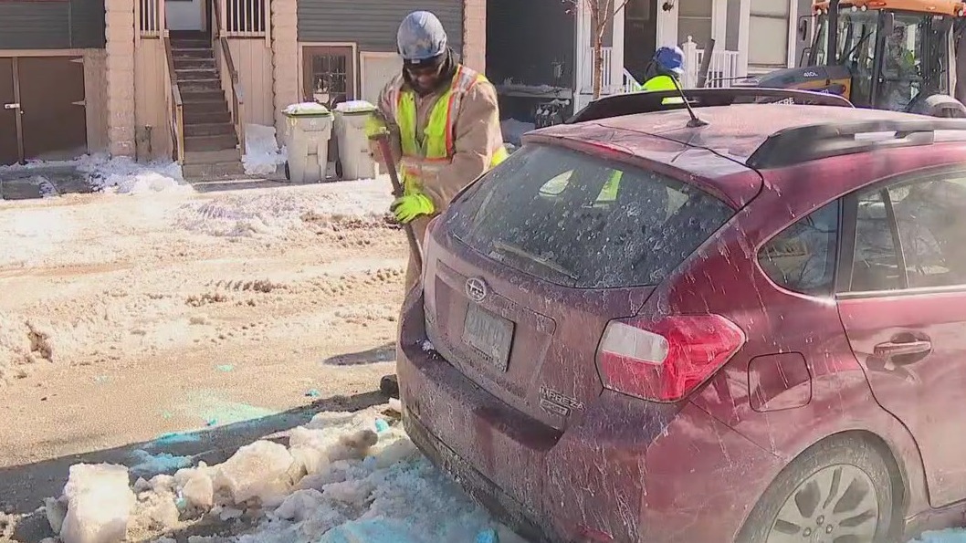 Vehicles stuck in ice on Milwaukee's east side