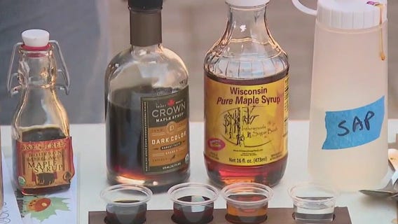 Maple syrup evaporator in action