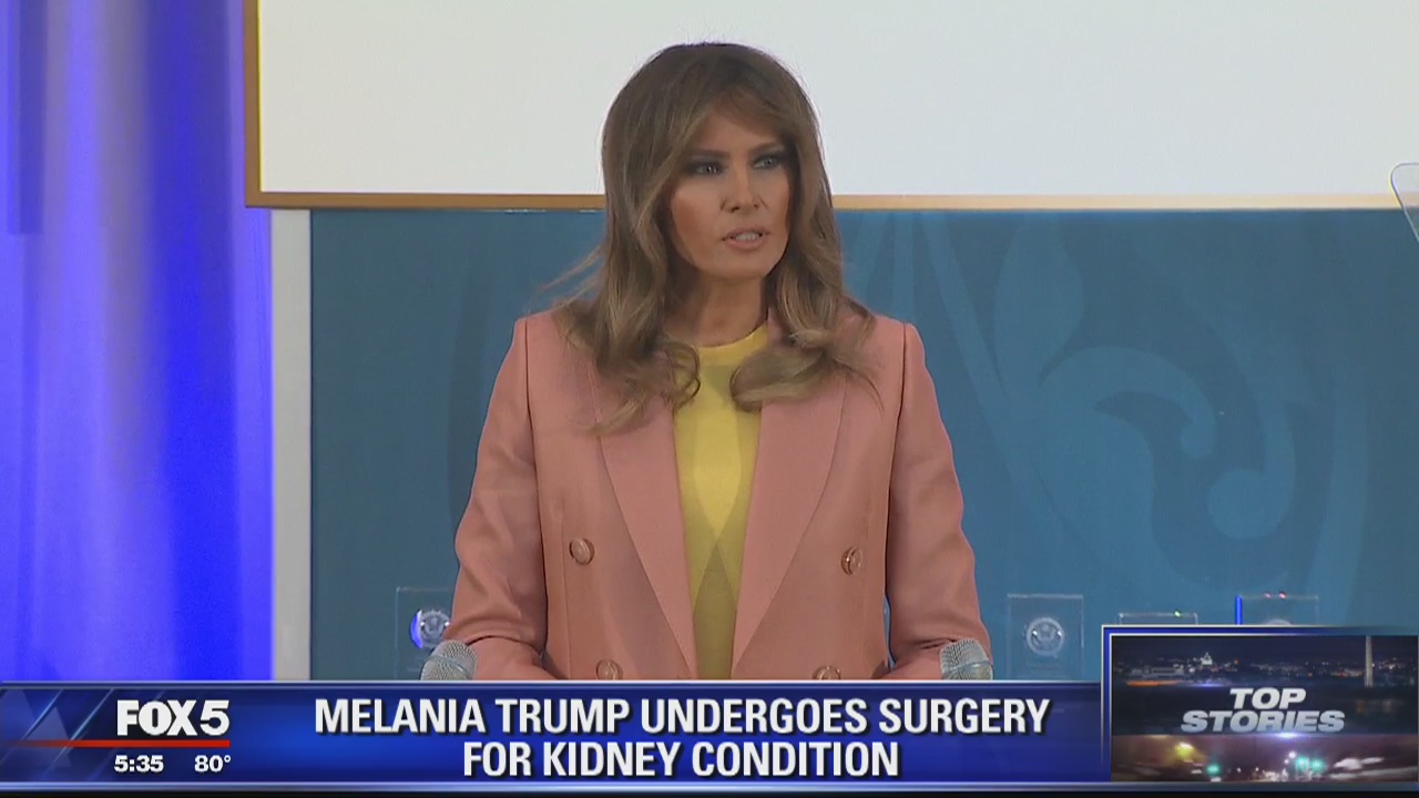 First lady Melania Trump hospitalized after procedure for benign kidney condition