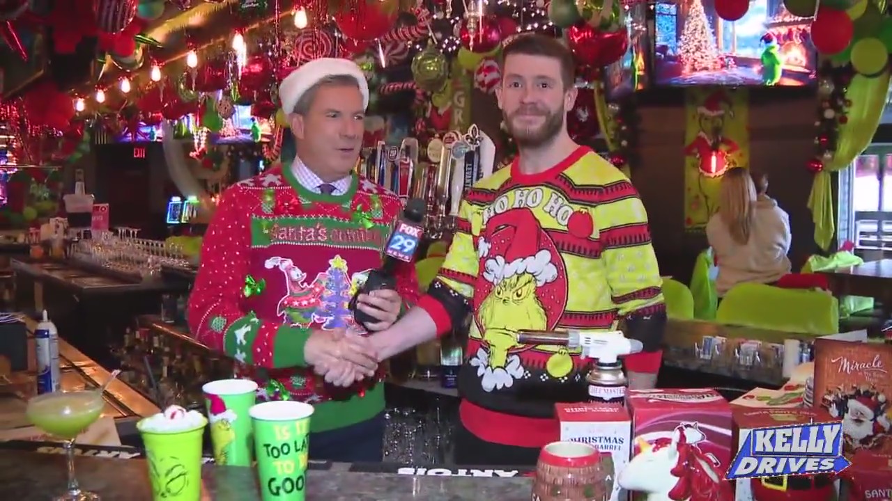 Kelly Drives: Bob visits movie theater with bar, a Jewish deli, and a Grinch-themed bar