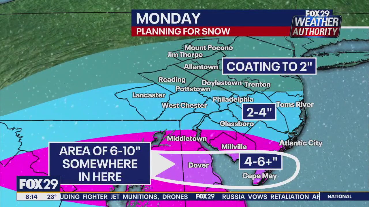 Philadelphia winter weather: First snow expected to fall overnight Monday