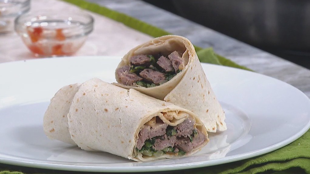 Grilled Szechuan steak & Bok Choy wraps