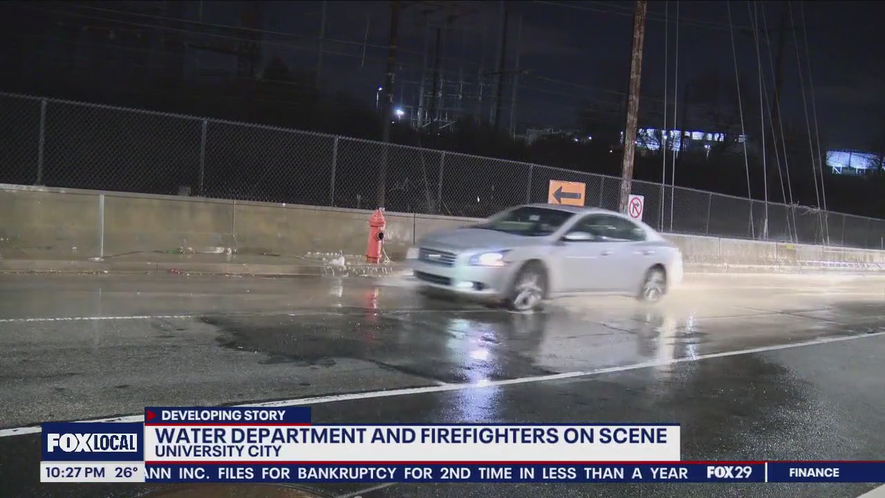 Burst pipe in University City floods busy roadway