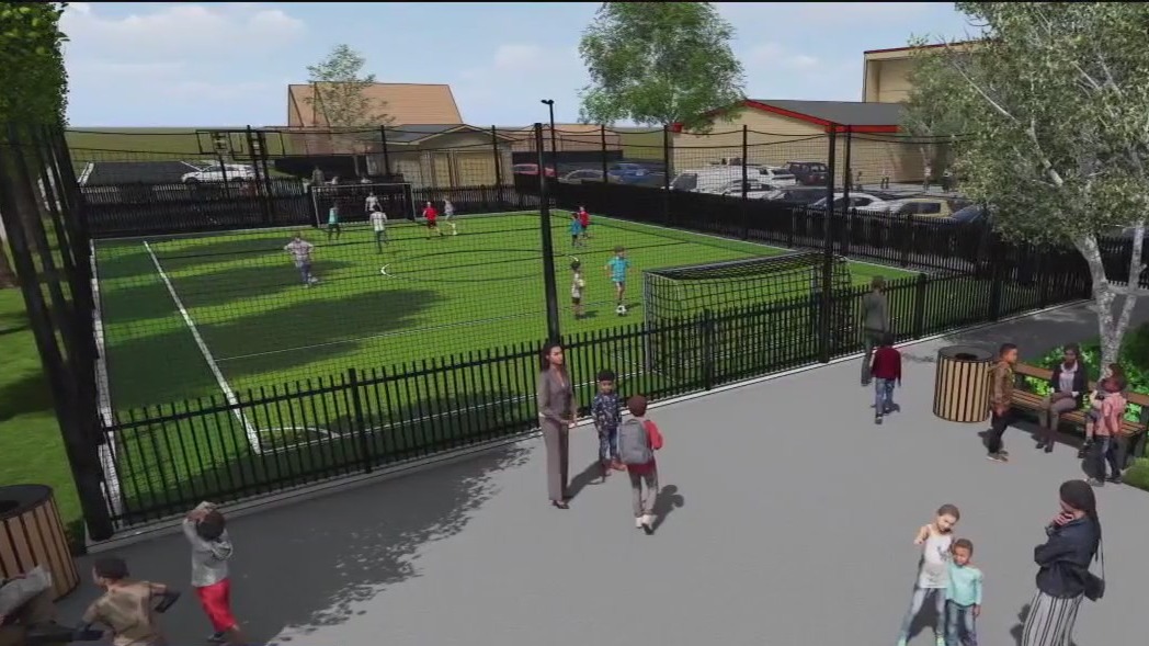 Milwaukee playground, pedestrian mall project at southside school