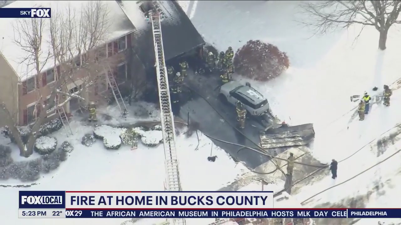 Fire at home in Bucks County