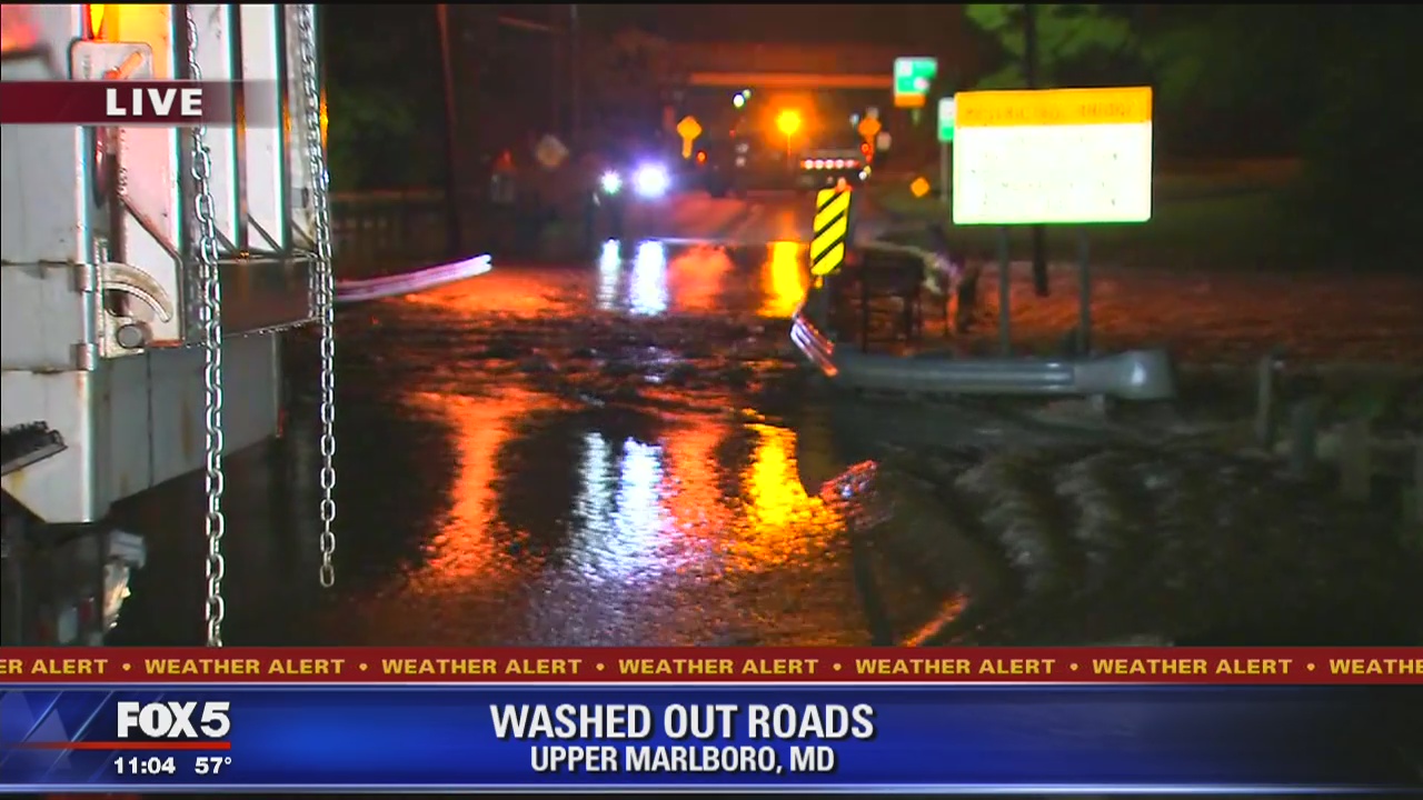 Water Street in Upper Marlboro flooded