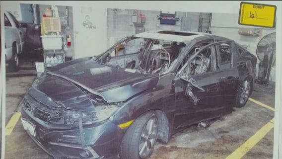 Testimony covers Robinson's burned-out car